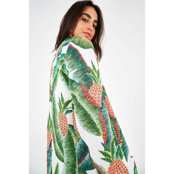 FARM RIO Forest Palm Linen Blazer - Picture 2 of 13